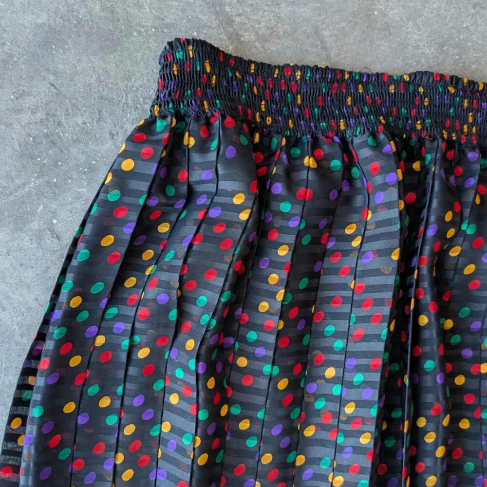 Vintage Montage Dimensions Colorful Rainbow Polka Dot Jacket and Skirt Set - Picture 9 of 13